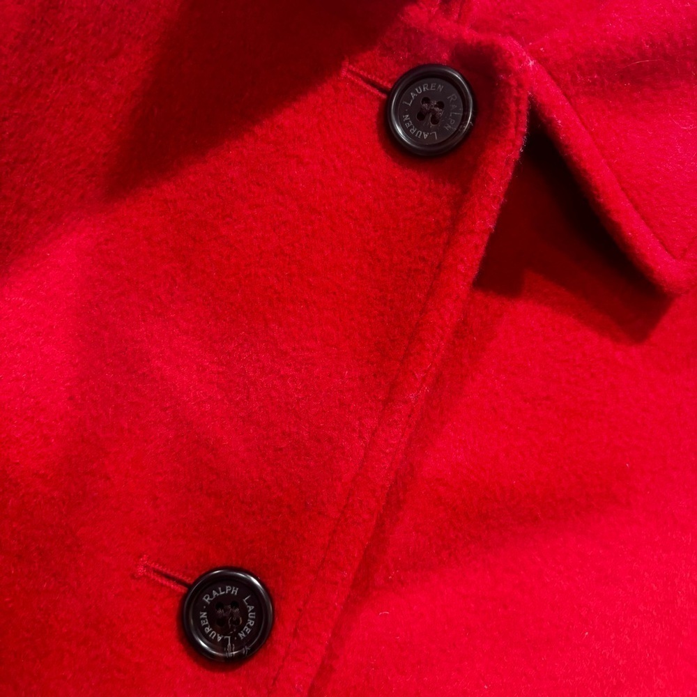 Lauren Ralph Lauren Wool Blend Coat Jacket Red Women’s Size 12 - Picture 5 of 16